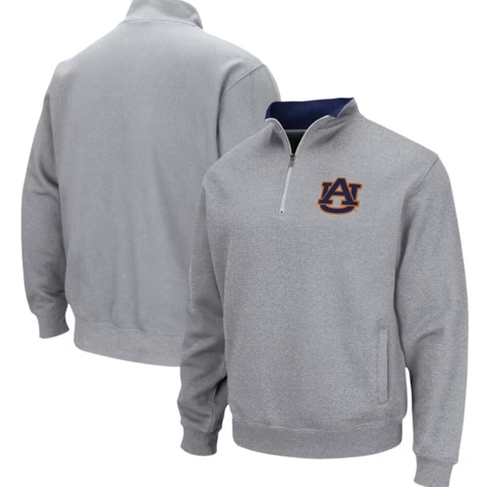 Colosseum Men's XL Gray Auburn Tigers 1/4 Zip Pullover Jacket Collegiate HR10-33